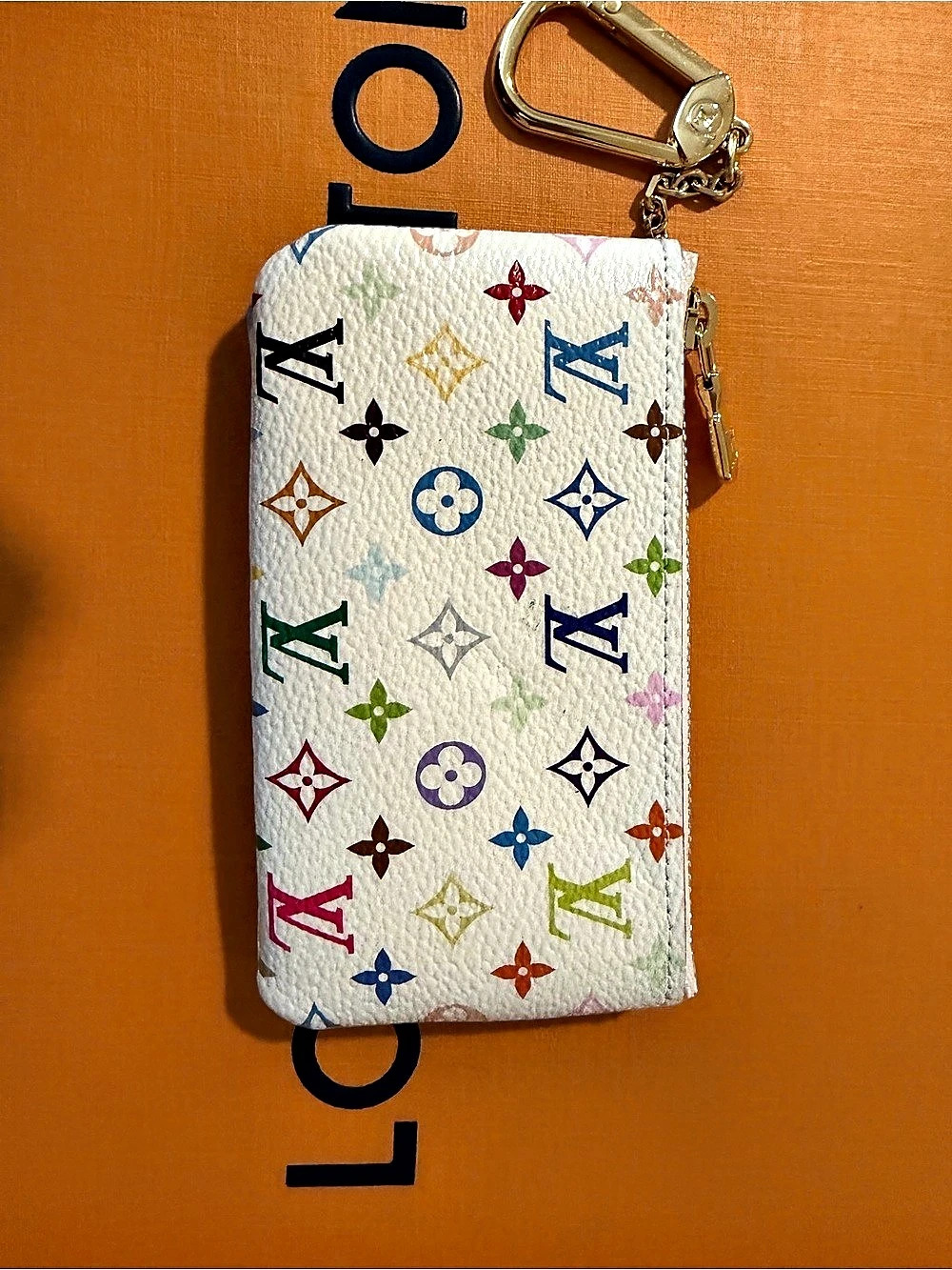 Louis Vuitton x Takashi Murakami Pochette Cles White & Pink
